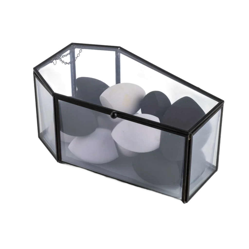 Glass Makeup Sponge Organizer Set