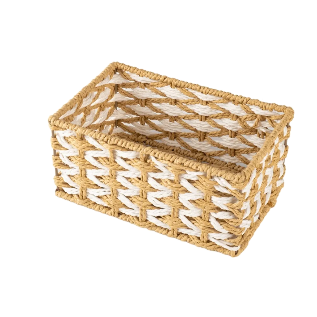 Two‑Tone Woven Storage Basket